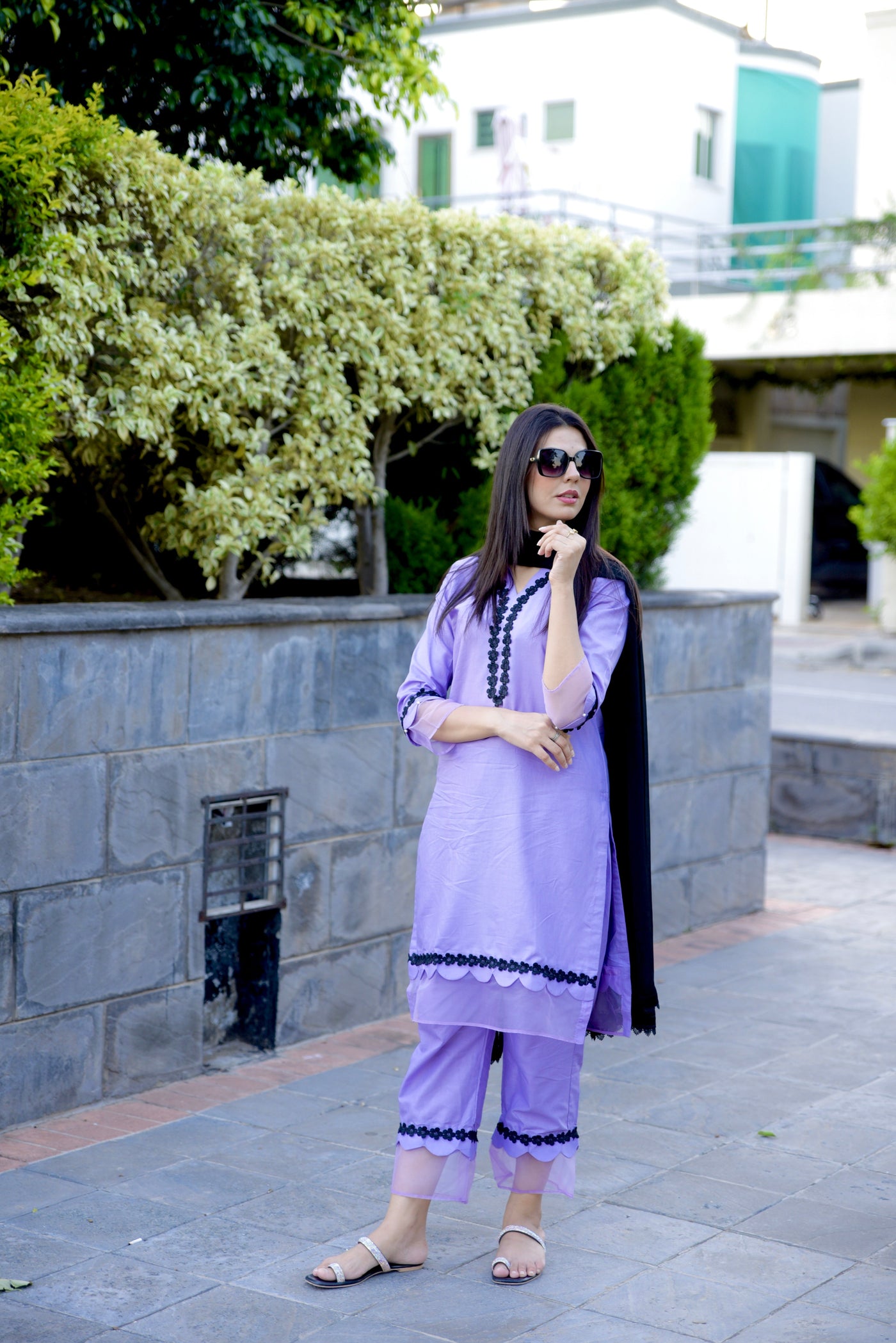 Haiza Lavender Stitched 2 Pc Co-Ord Set