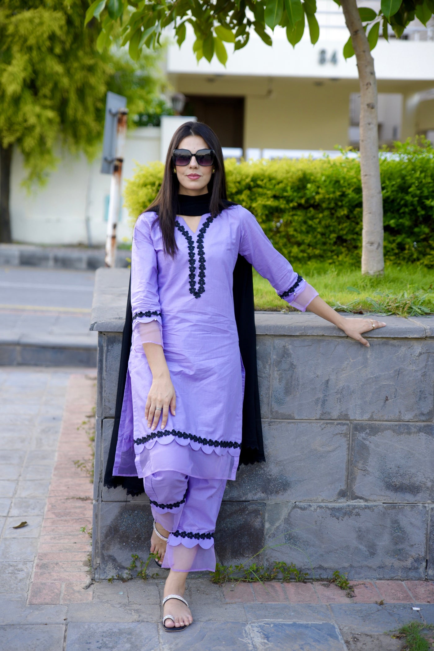 Haiza Lavender Stitched 2 Pc Co-Ord Set