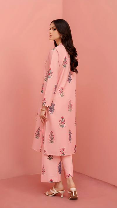 Printed - 2 Pc PINK Co-Ord Set (Stitched)