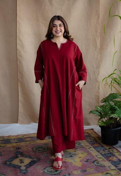 Adira Cotton Jhabba Kali 3 Pc Co-Ord set