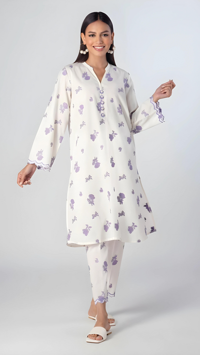 PRINTED - 2 PC LAWN  CAMBRIC SUIT (STITCHED)