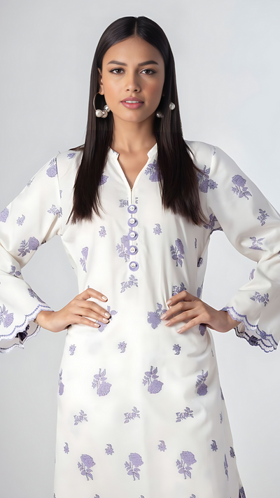 PRINTED - 2 PC LAWN  CAMBRIC SUIT (STITCHED)