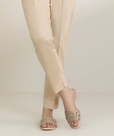 Cotton Straight Plain Trousers