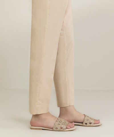 Cotton Straight Plain Trousers