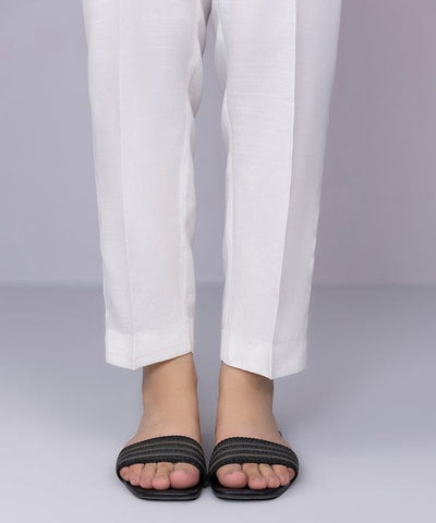 Cotton Straight Plain Trousers