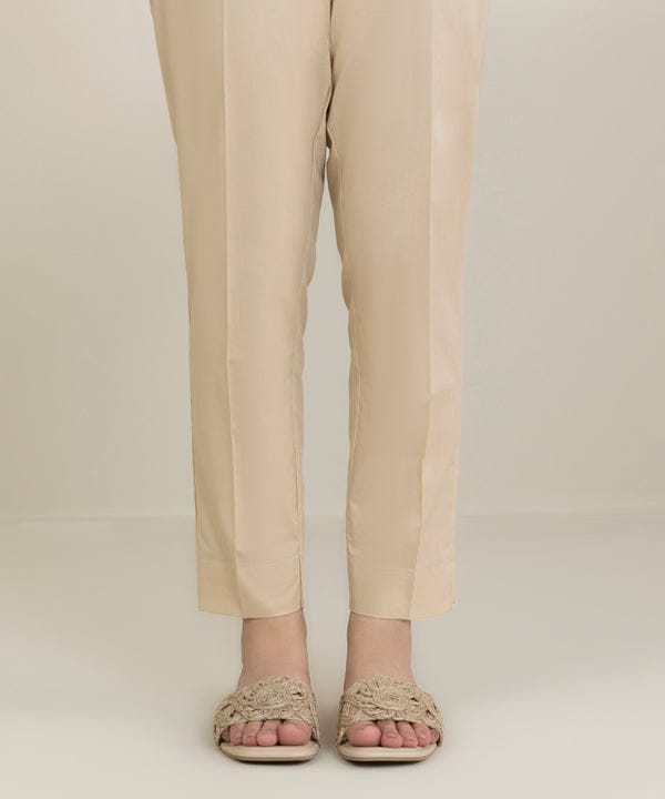 Cotton Straight Plain Trousers