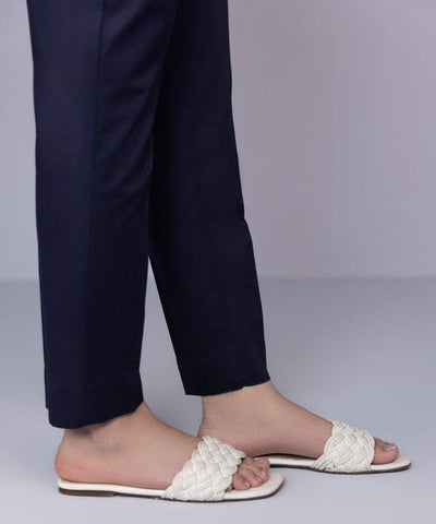 Cotton Straight Plain Trousers