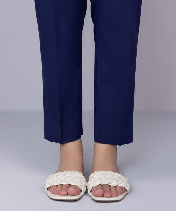 Cotton Straight Plain Trousers