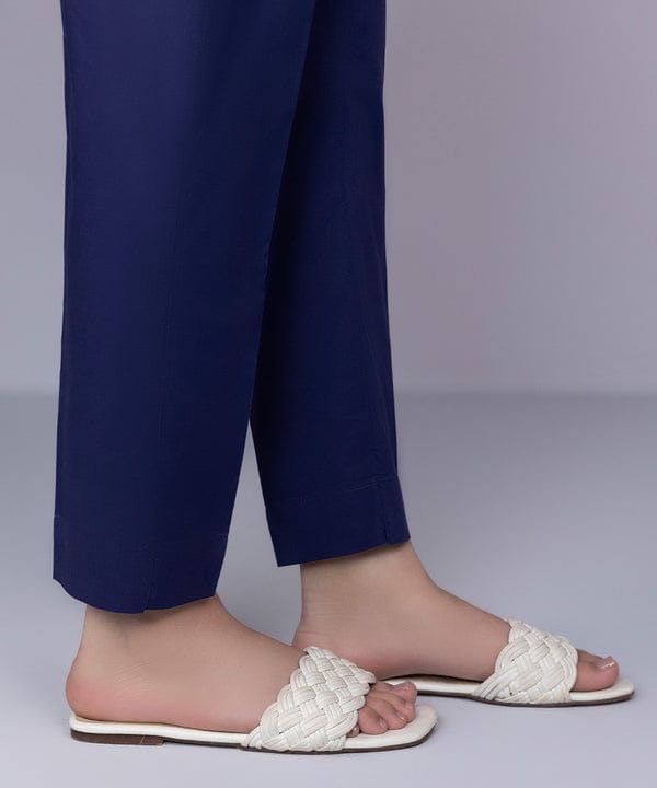 Cotton Straight Plain Trousers