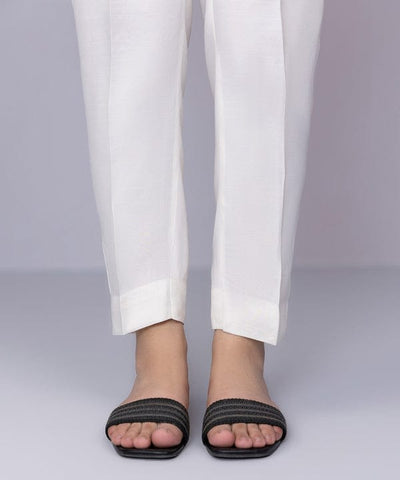 Cotton Straight Plain Trousers