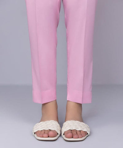 Cotton Straight Plain Trousers